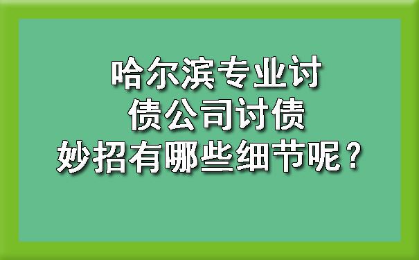 哈尔滨专业讨债公司讨债妙招有哪些细节呢？?