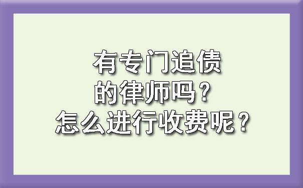 有专门追债的律师吗？怎么进行收费呢？?