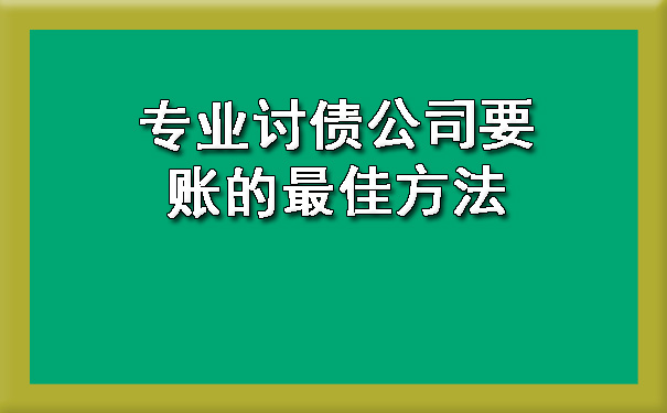 专业讨债公司要账的更佳
方法?