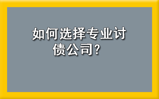 如何选择专业讨债公司？?