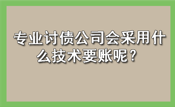 专业讨债公司会采用什么技术要账呢？?