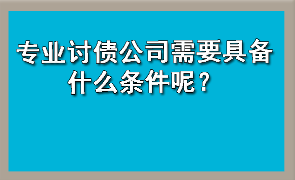 专业讨债公司需要具备什么条件呢？?