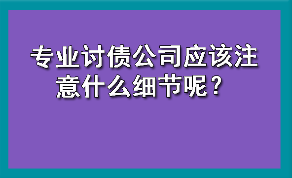 专业讨债公司应该注意什么细节呢？?